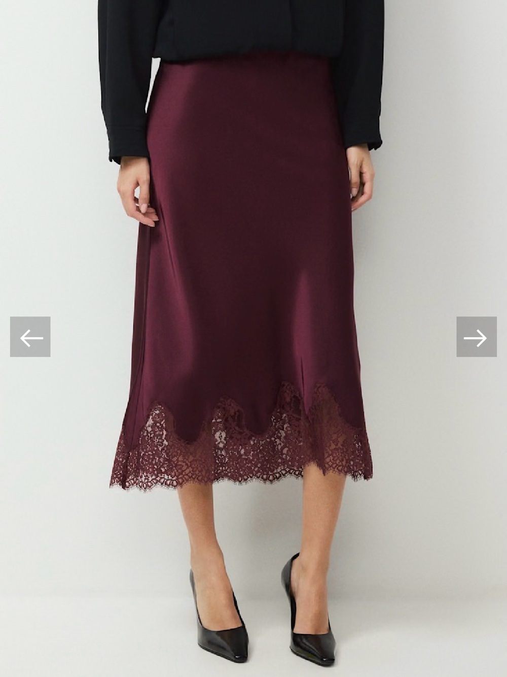 NWT - Aritzia Henrietta Satin Midi Skirt - Size Small